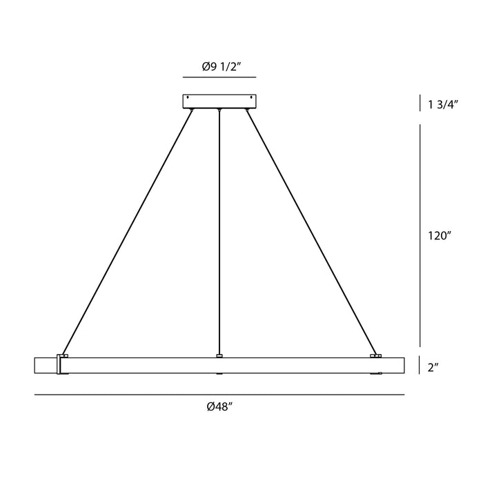 Eurofase 38135-019 Mucci 48" Matte Black LED Chandelier