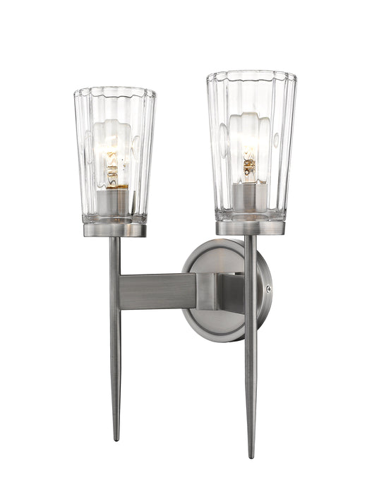 Wall Sconce Z-Lite 1932-2S-AN Antique Nickel Flair 2 Light Wall Sconce Z-Lite