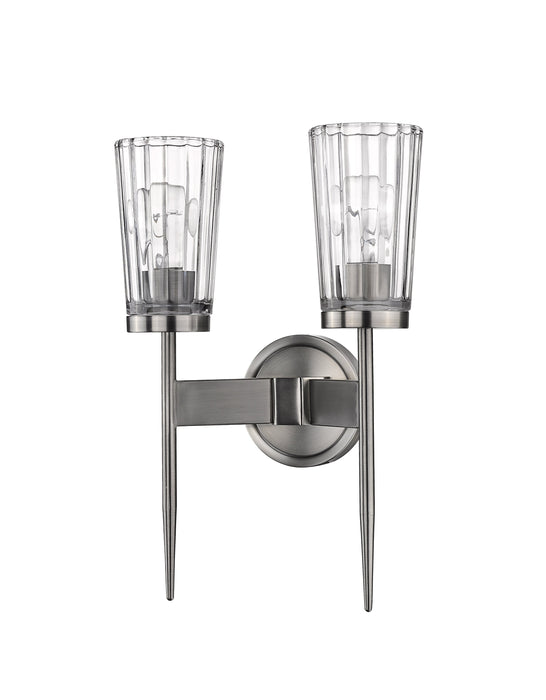 Wall Sconce Z-Lite 1932-2S-AN Antique Nickel Flair 2 Light Wall Sconce Z-Lite