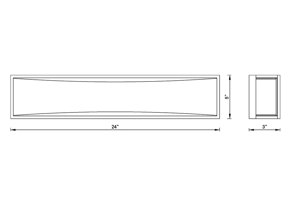 Vanity Z-Lite 1933-24MB-LED Matte Black Baden 2 Light Vanity Z-Lite