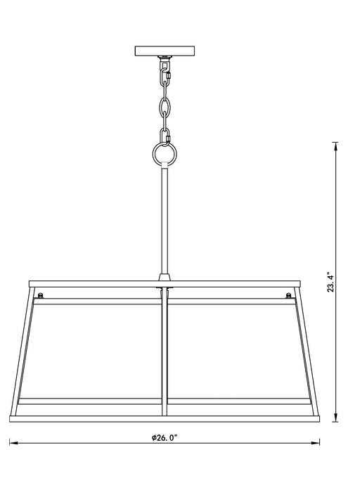 Chandelier Z-Lite 1935-26IO Iron Ore Lenyx Pendant 6 Light Chandelier Z-Lite