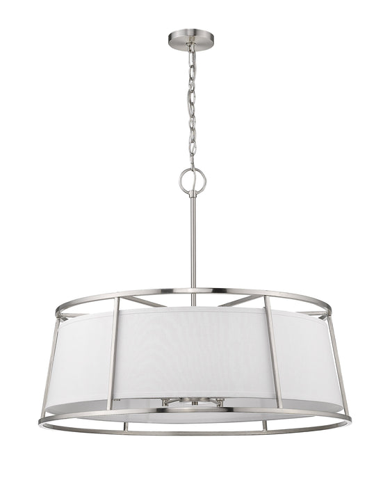 Chandelier Z-Lite 1935-32BN Brushed Nickel Lenyx Pendant 8 Light Chandelier Z-Lite
