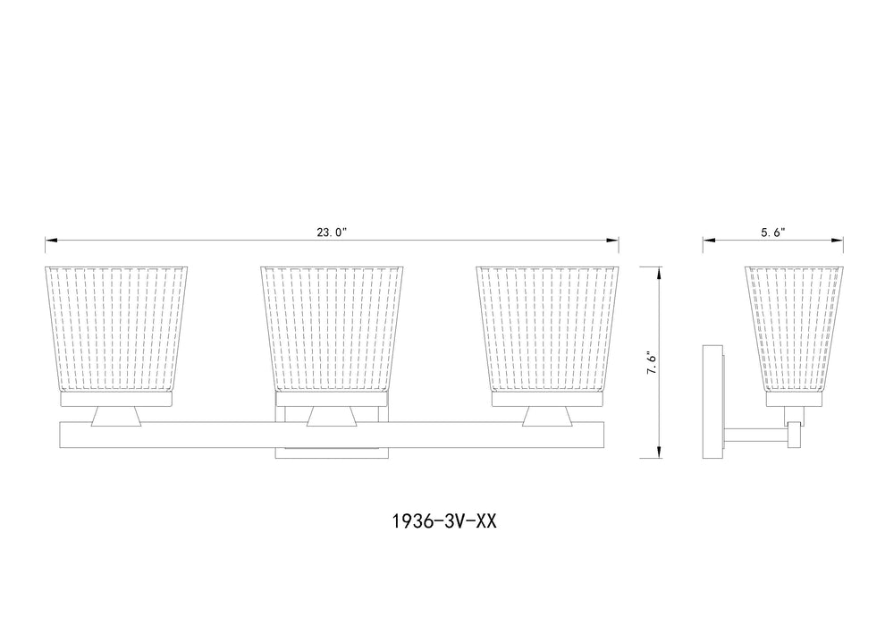 Vanity Z-Lite 1936-3V-MB Matte Black Astor 3 Light Vanity Z-Lite