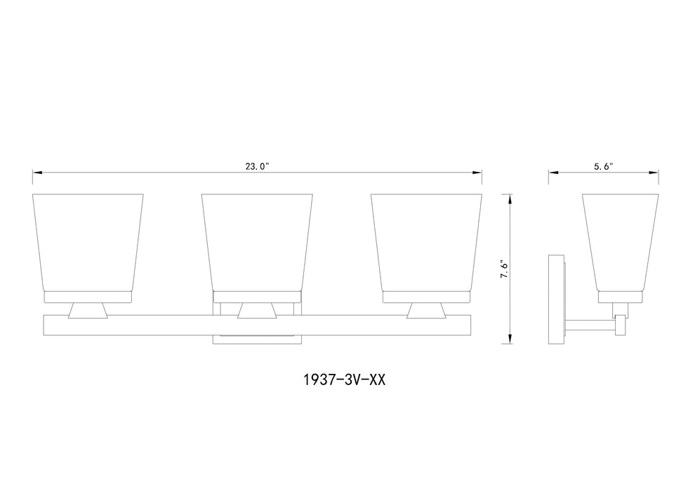 Vanity Z-Lite 1937-3V-BN Brushed Nickel Astor 3 Light Vanity Z-Lite