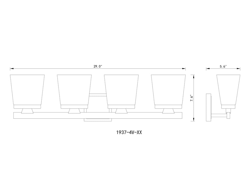 Vanity Z-Lite 1937-4V-BN Brushed Nickel Astor 4 Light Vanity Z-Lite