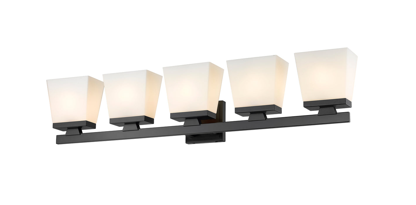 Z-Lite 1937-5V-MB Matte Black Astor 5 Light Vanity — LightStoreUSA