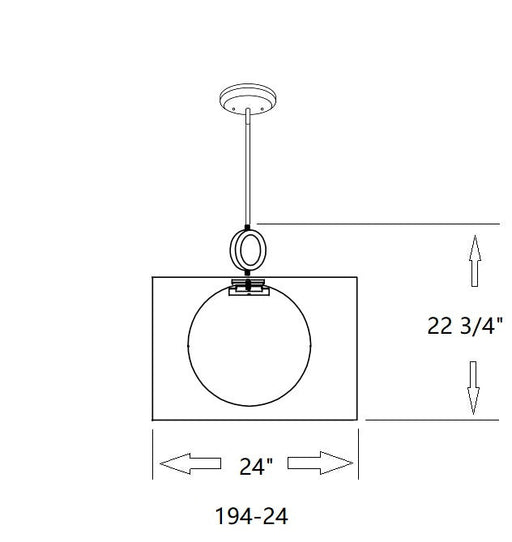 Pendant Z-Lite 194-24BK-C Chrome Arosia 1 Light Pendant Z-Lite