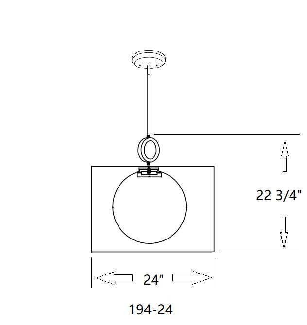 Pendant Z-Lite 194-24W-C Chrome Arosia 1 Light Pendant Z-Lite
