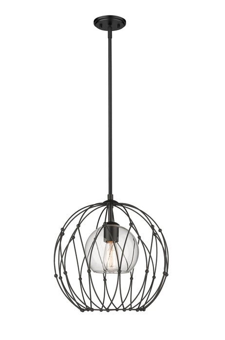 Pendant Z-Lite 1940P16-MB Matte Black Elle 1 Light Pendant Z-Lite