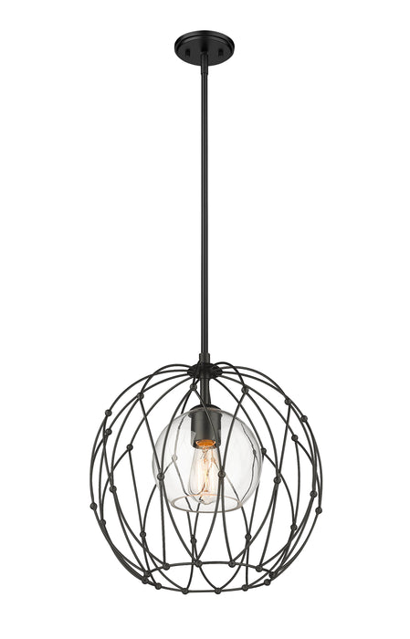 Pendant Z-Lite 1940P16-MB Matte Black Elle 1 Light Pendant Z-Lite