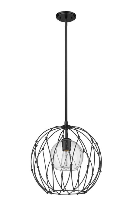 Pendant Z-Lite 1940P16-MB Matte Black Elle 1 Light Pendant Z-Lite