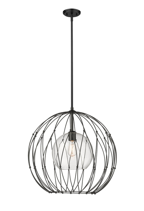 Pendant Z-Lite 1940P24-MB Matte Black Elle 1 Light Pendant Z-Lite