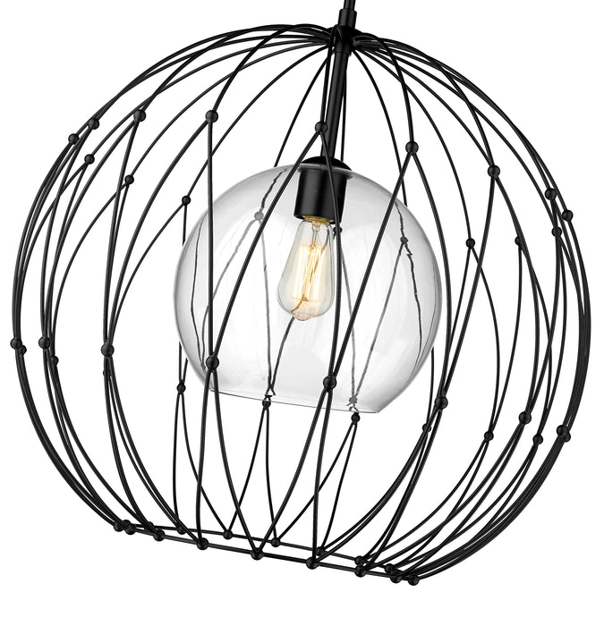 Pendant Z-Lite 1940P24-MB Matte Black Elle 1 Light Pendant Z-Lite
