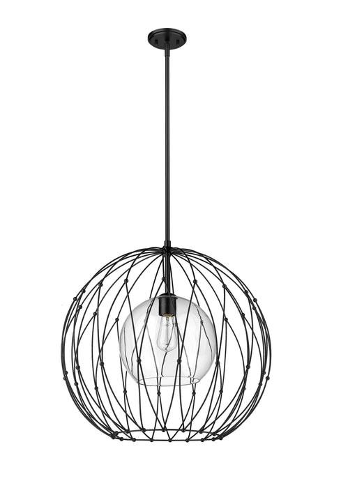Pendant Z-Lite 1940P24-MB Matte Black Elle 1 Light Pendant Z-Lite