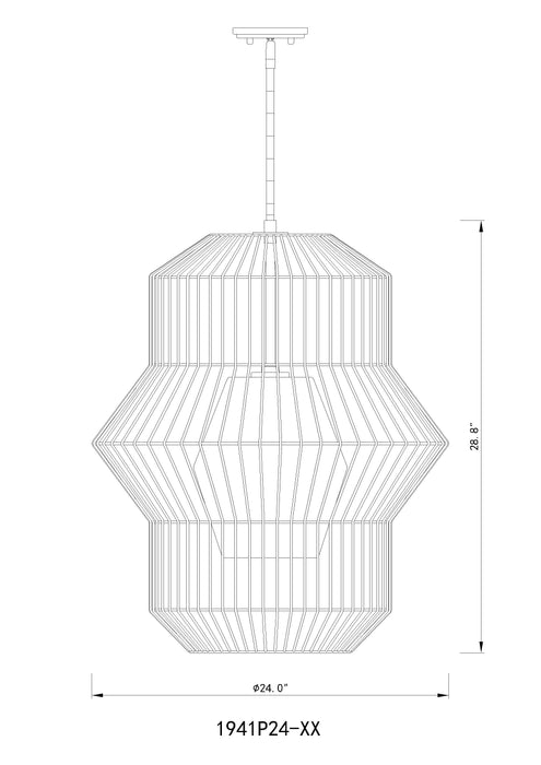 Pendant Z-Lite 1941P24-MB Matte Black Orsay 1 Light Pendant Z-Lite