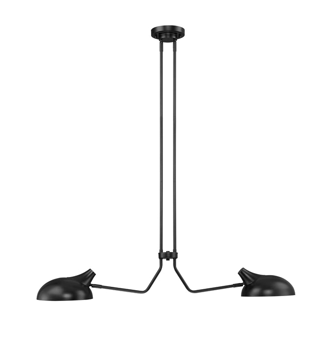 Linear Chandelier Z-Lite 1942-2L-MB Matte Black Bellamy 2 Light Linear Chandelier Z-Lite
