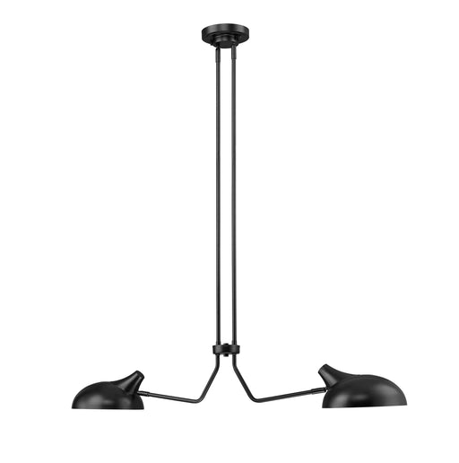 Linear Chandelier Z-Lite 1942-2L-MB Matte Black Bellamy 2 Light Linear Chandelier Z-Lite