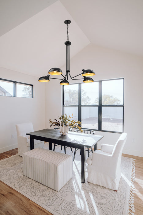 Chandelier Z-Lite 1942-5MB Matte Black Bellamy 5 Light Chandelier Z-Lite