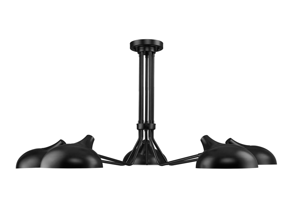 Semi Flush Mount Z-Lite 1942-5SF-MB Matte Black Bellamy 5 Light Semi Flush Mount Z-Lite