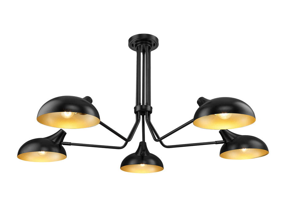 Semi Flush Mount Z-Lite 1942-5SF-MB Matte Black Bellamy 5 Light Semi Flush Mount Z-Lite