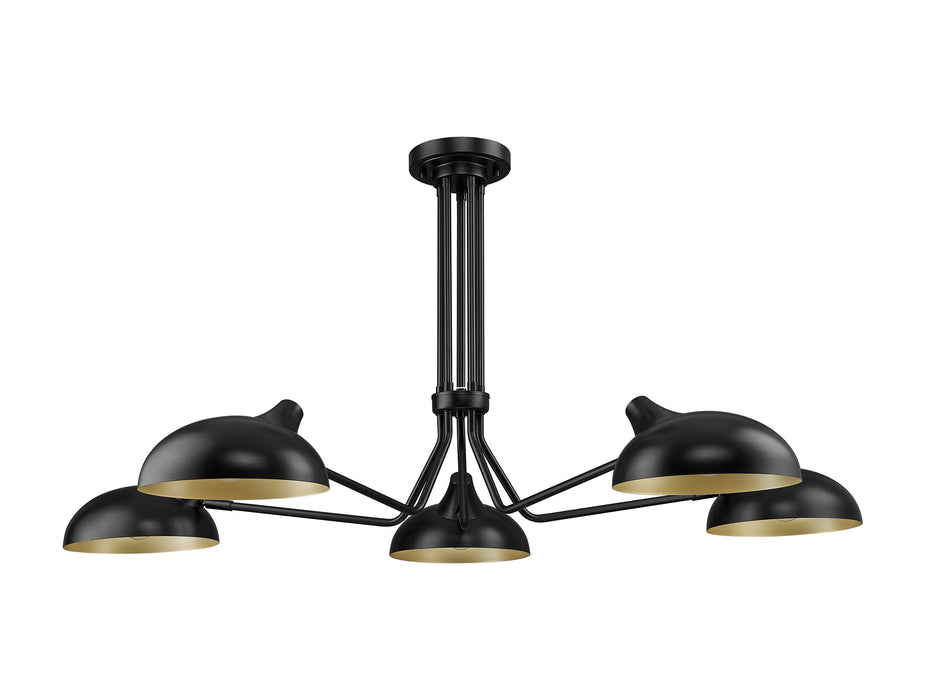 Semi Flush Mount Z-Lite 1942-5SF-MB Matte Black Bellamy 5 Light Semi Flush Mount Z-Lite