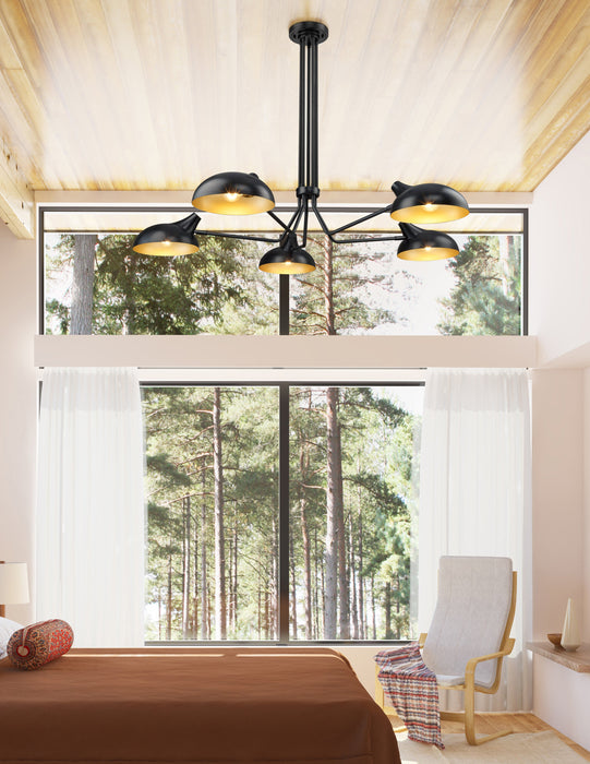 Semi Flush Mount Z-Lite 1942-5SF-MB Matte Black Bellamy 5 Light Semi Flush Mount Z-Lite