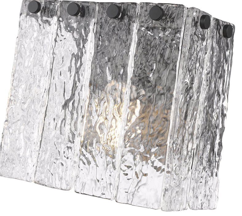 Wall Sconce Z-Lite 1943-1S-MB Matte Black Glacier 1 Light Wall Sconce Z-Lite