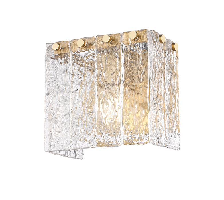 Wall Sconce Z-Lite 1943-1S-MGLD Modern Gold Glacier 1 Light Wall Sconce Z-Lite