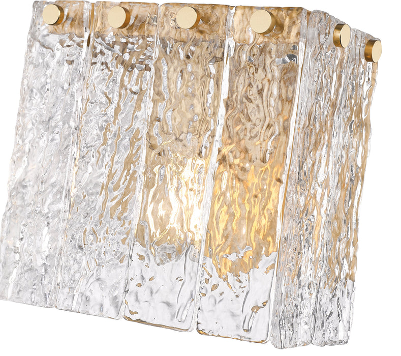 Wall Sconce Z-Lite 1943-1S-MGLD Modern Gold Glacier 1 Light Wall Sconce Z-Lite