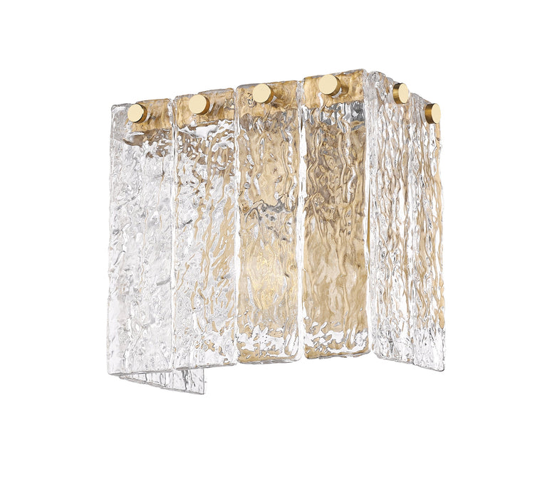 Wall Sconce Z-Lite 1943-1S-MGLD Modern Gold Glacier 1 Light Wall Sconce Z-Lite