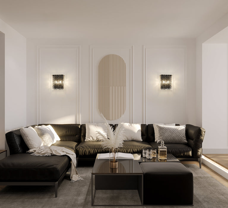 Wall Sconce Z-Lite 1943-2S-MB Matte Black Glacier 2 Light Wall Sconce Z-Lite