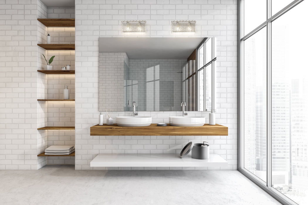 Vanity Z-Lite 1943-2V-BN Brushed Nickel Glacier 2 Light Vanity Z-Lite