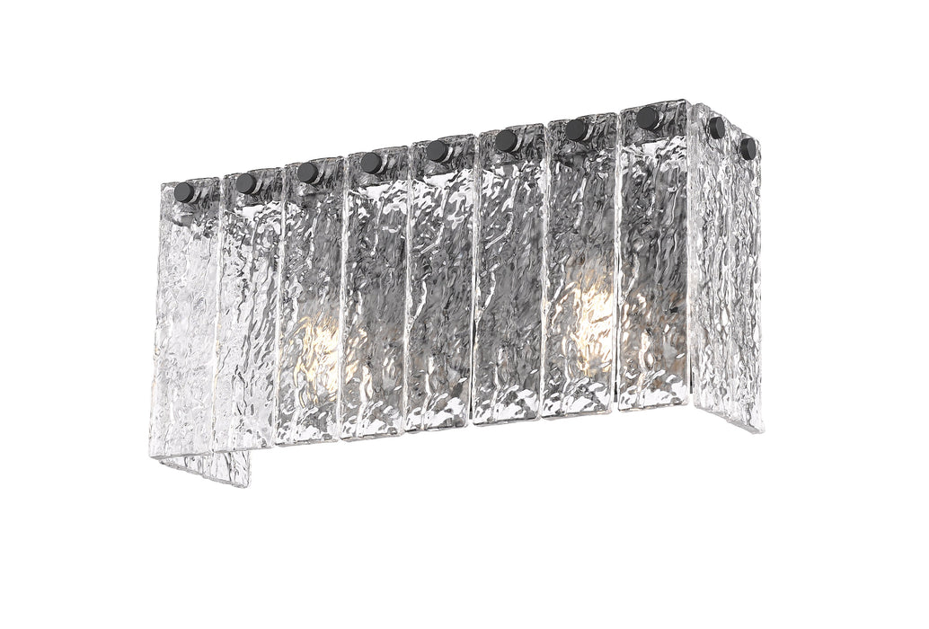 Vanity Z-Lite 1943-2V-MB Matte Black Glacier 2 Light Vanity Z-Lite