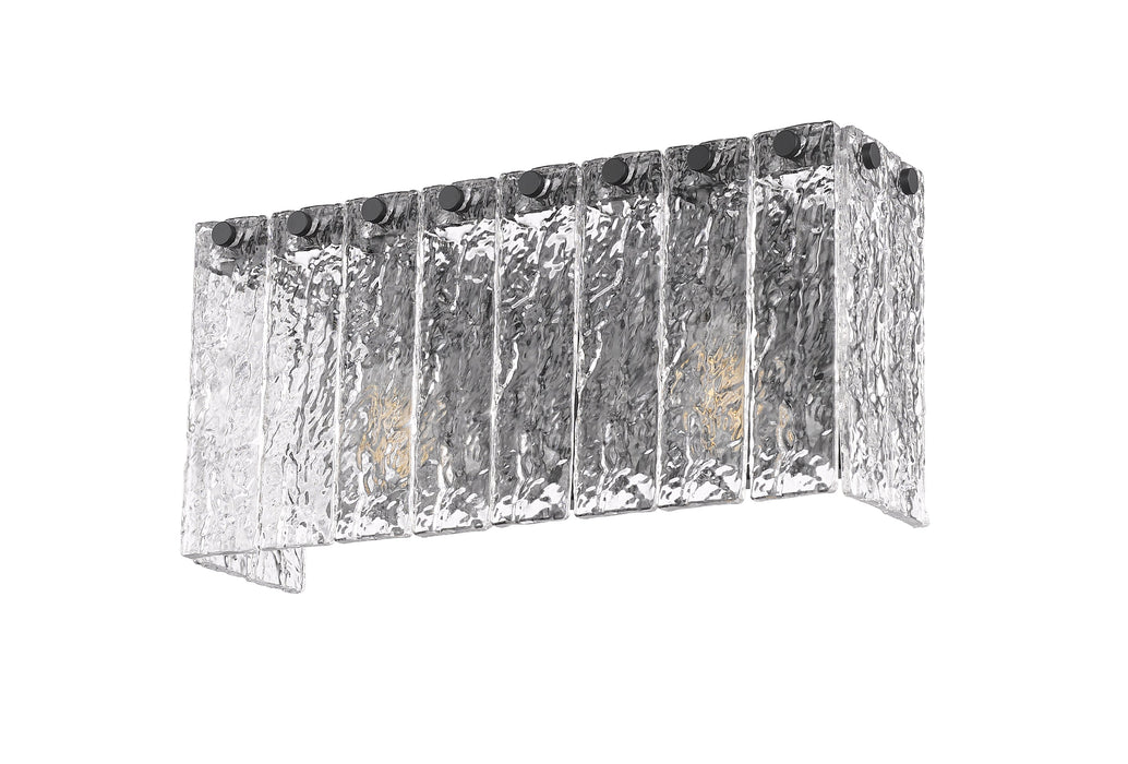 Vanity Z-Lite 1943-2V-MB Matte Black Glacier 2 Light Vanity Z-Lite