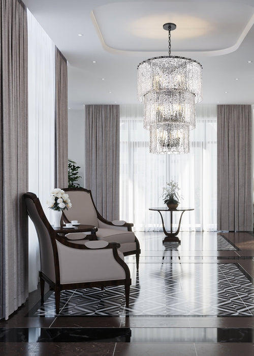 Chandelier Z-Lite 1943-36MB Matte Black Glacier 12 Light Chandelier Z-Lite