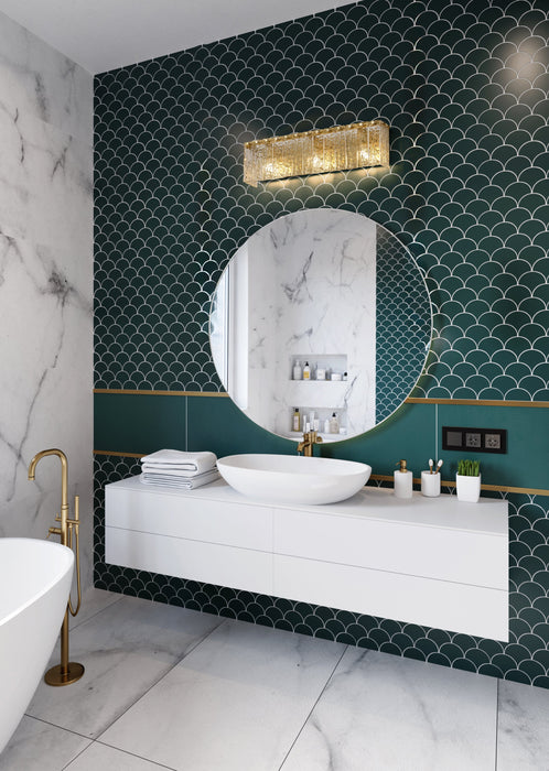 Vanity Z-Lite 1943-3V-MGLD Modern Gold Glacier 3 Light Vanity Z-Lite