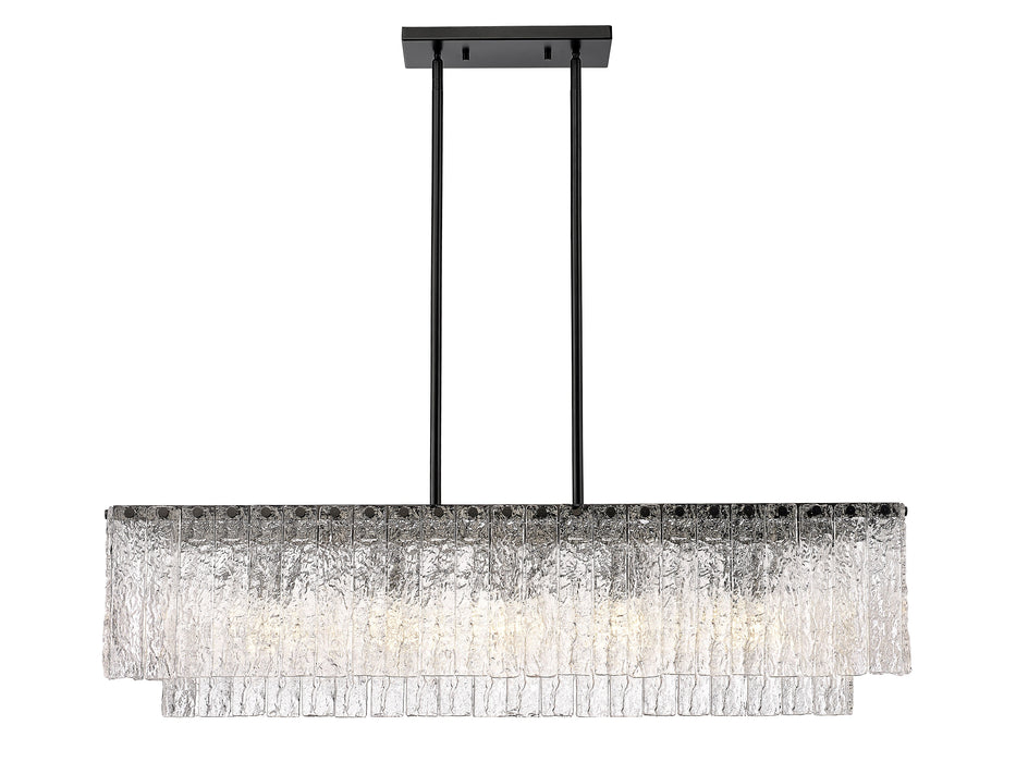 Linear Chandelier Z-Lite 1943-42L-MB Matte Black Glacier 5 Light Linear Chandelier Z-Lite