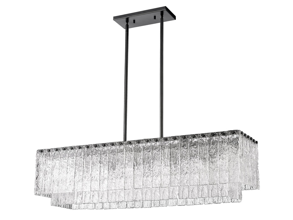 Linear Chandelier Z-Lite 1943-42L-MB Matte Black Glacier 5 Light Linear Chandelier Z-Lite