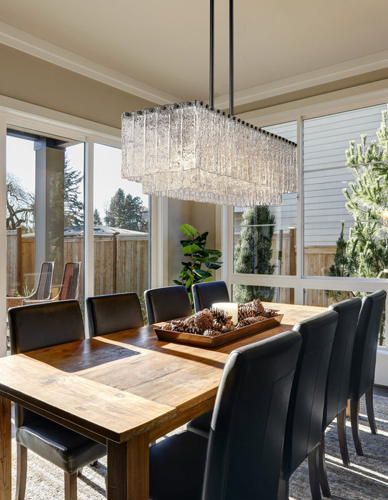 Linear Chandelier Z-Lite 1943-42L-MB Matte Black Glacier 5 Light Linear Chandelier Z-Lite