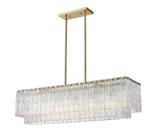 Linear Chandelier Z-Lite 1943-42L-MGLD Modern Gold Glacier 5 Light Linear Chandelier Z-Lite