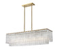 Linear Chandelier Z-Lite 1943-42L-MGLD Modern Gold Glacier 5 Light Linear Chandelier Z-Lite