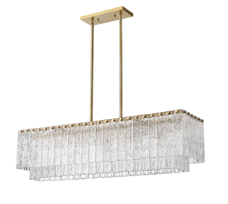 Linear Chandelier Z-Lite 1943-42L-MGLD Modern Gold Glacier 5 Light Linear Chandelier Z-Lite