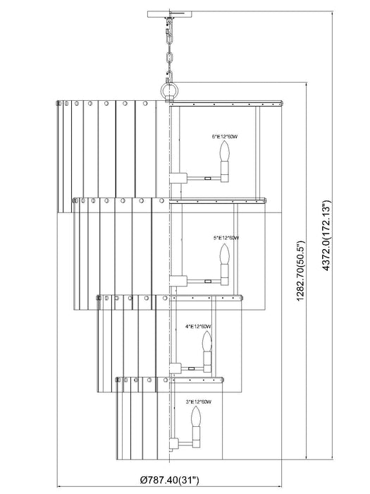 Chandelier Z-Lite 1943-48MGLD Modern Gold Glacier 18 Light Chandelier Z-Lite
