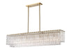 Linear Chandelier Z-Lite 1943-53L-MGLD Modern Gold Glacier 7 Light Linear Chandelier Z-Lite