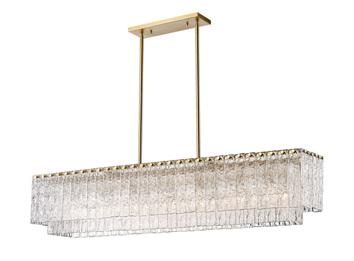 Linear Chandelier Z-Lite 1943-53L-MGLD Modern Gold Glacier 7 Light Linear Chandelier Z-Lite