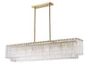 Linear Chandelier Z-Lite 1943-53L-MGLD Modern Gold Glacier 7 Light Linear Chandelier Z-Lite