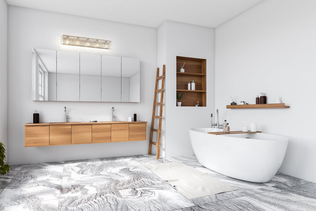 Vanity Z-Lite 1943-5V-BN Brushed Nickel Glacier 5 Light Vanity Z-Lite