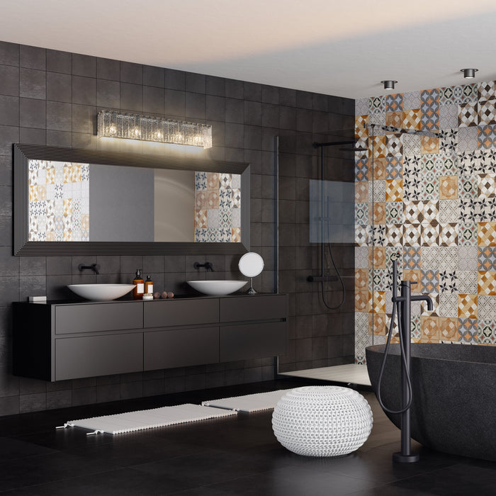 Vanity Z-Lite 1943-5V-MB Matte Black Glacier 5 Light Vanity Z-Lite