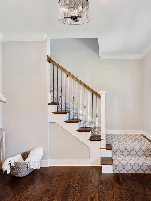 Flush Mount Z-Lite 1943F12-MB Matte Black Glacier 3 Light Flush Mount Z-Lite