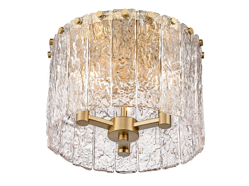 Flush Mount Z-Lite 1943F12-MGLD Modern Gold Glacier 3 Light Flush Mount Z-Lite